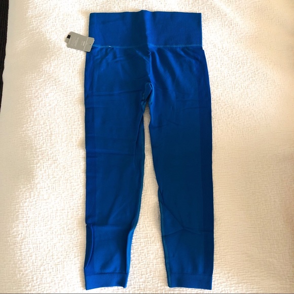 Capri High Waisted Workout Leggings Pants Blue - Picture 3 of 4